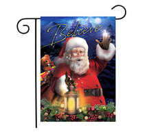 Load image into Gallery viewer, Christmas Spirit Believe Garden Flag Santa Lantern 12.5&quot; x 18&quot; Briarwood Lane