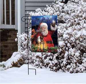 Christmas Spirit Believe Garden Flag Santa Lantern 12.5" x 18" Briarwood Lane