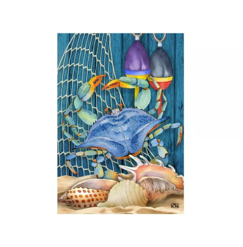 Crab Walk Summer Garden Flag 12.5 x 18 Nautical Crabbing Briarwood Lane