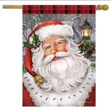 Load image into Gallery viewer, Checkered Santa Christmas House Flag Lamp Post 28&quot; x 40&quot; Briarwood Lane