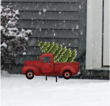 Load image into Gallery viewer, Briarwood Lane Merry Christmas Pickup Metal Yard Art 22.5&quot; x 19.75&quot;