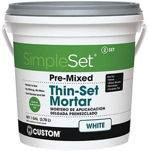 Custom STTSW1 1-Gallon SimpleSet Premium Thin-Set Mortar, White - FREE SHIPPING